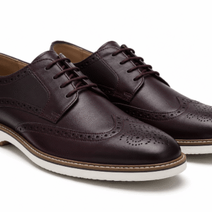 Men's Antique Finish Luxe Brogues - Lightweight Formal-Casual Lace-Up Shoes